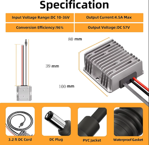 高效单输出功率转换器12V/24v至57V 4.5A - Product Image 2