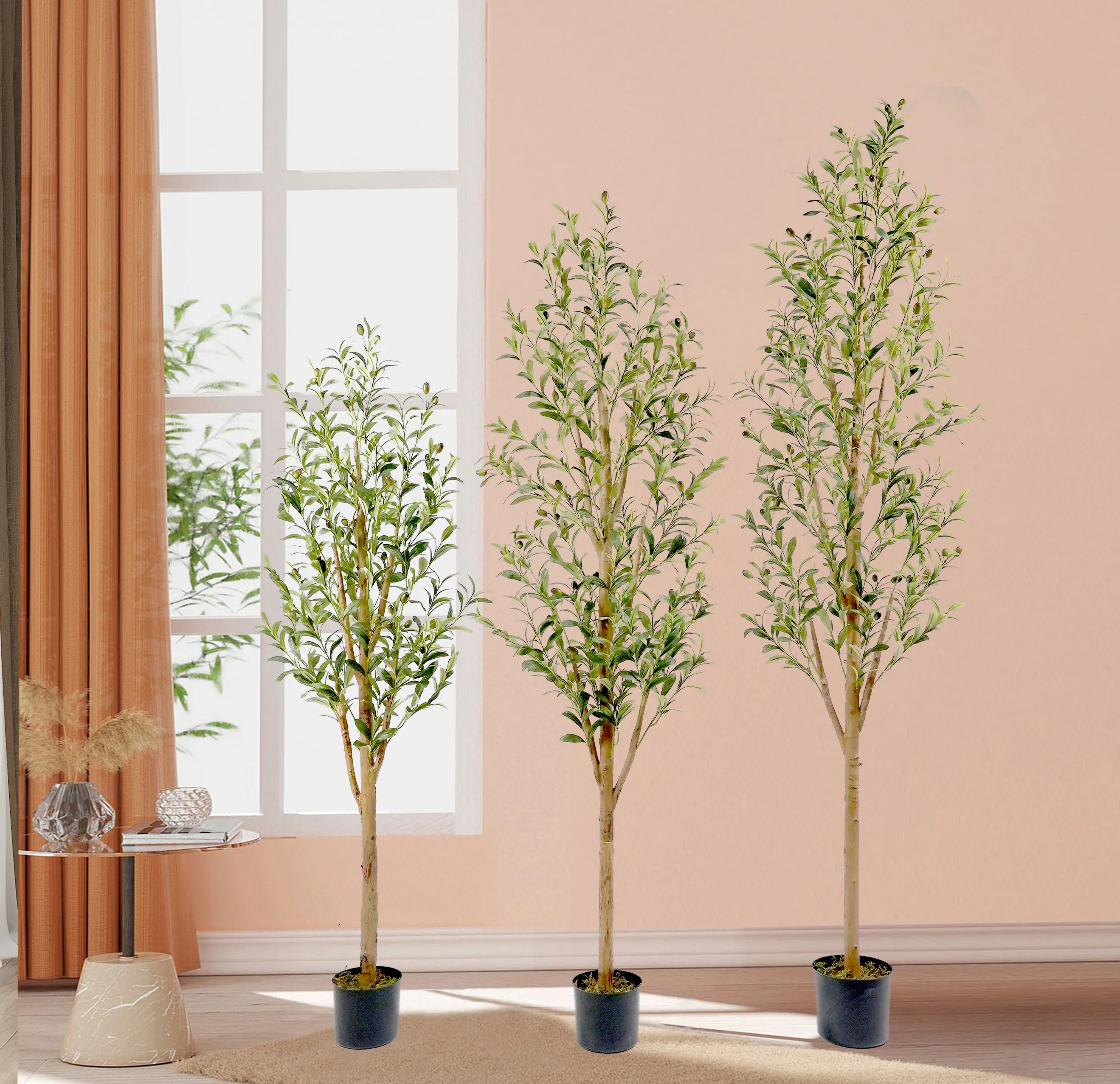 Plantas de árbol de olivo artificiales desmontables, decoración de interior, calidad de simulación, novedad, a la venta