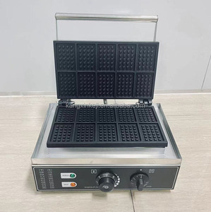 商用电动带温度和时间控制110V 220V 10pcs不粘方形比利时华夫饼机 - Product Image 5