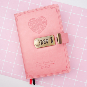 2021A5 B6 PU Cover Personal Pink Diary Password Coded <strong>Lock</strong> 116 Sheets <strong>Notebook</strong> <strong>with</strong> Box Journals Thick <strong>Notepad</strong> School Stationery - Product Image 5