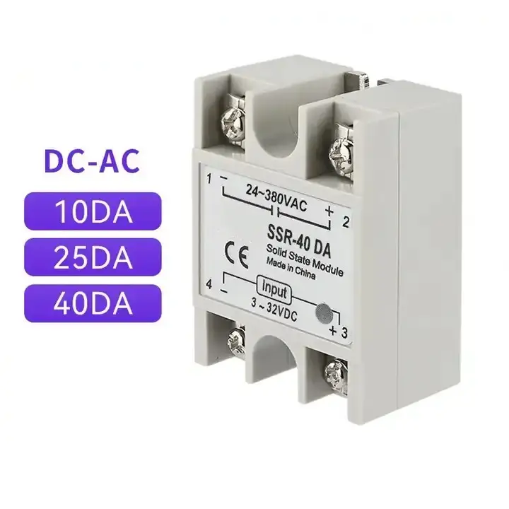 รีเลย์สถานะของแข็ง25DA SSR-10DA 40DA SSR SSR SINGLE PHASE AC อินพุต3-32VDC อินพุต24-380VAC 40A 25A 10A