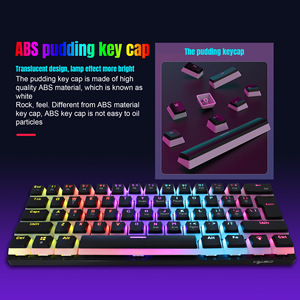 amz热卖61键<span class=keywords><strong>oem</strong></span> odm游戏键盘激光雕刻键帽键盘热插拔60% c型游戏机械键盘