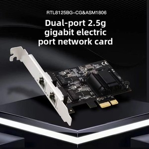 PCIe 3.0 2 Port 2.5G RJ45 ağ adaptörü Realtek 8125B çift bağlantı RJ45 2.5 Gigabit PCIe X1 LAN NIC Ethernet kartı - Product Image 2