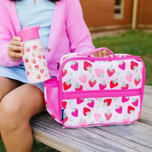 Wildkin trẻ em 14oz nước bằng thép không gỉ chai bpa-miễn phí rò rỉ cách nhiệt dễ dàng làm sạch dâu tây vá trẻ em trở lại trường học - Product Image 4