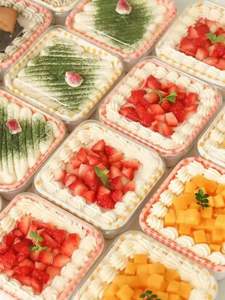 ราคาถูก กล่องบรรจุภัณฑ์เค้กพลาสติกขนาดเล็กทรงสี่เหลี่ยม กล่องตุ่ม เค้ก Tiramisu สีชมพู กล่องคอนเทนเนอร์ขนาดเล็ก - Product Image 2