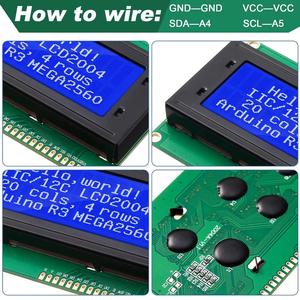 LCD2004+I2C 2004 <strong>20x4</strong> 2004A Blue/Green screen HD44780 Character <strong>LCD</strong> /w IIC/I2C Serial <strong>Interface</strong> Adapter Module for - Product Image 6