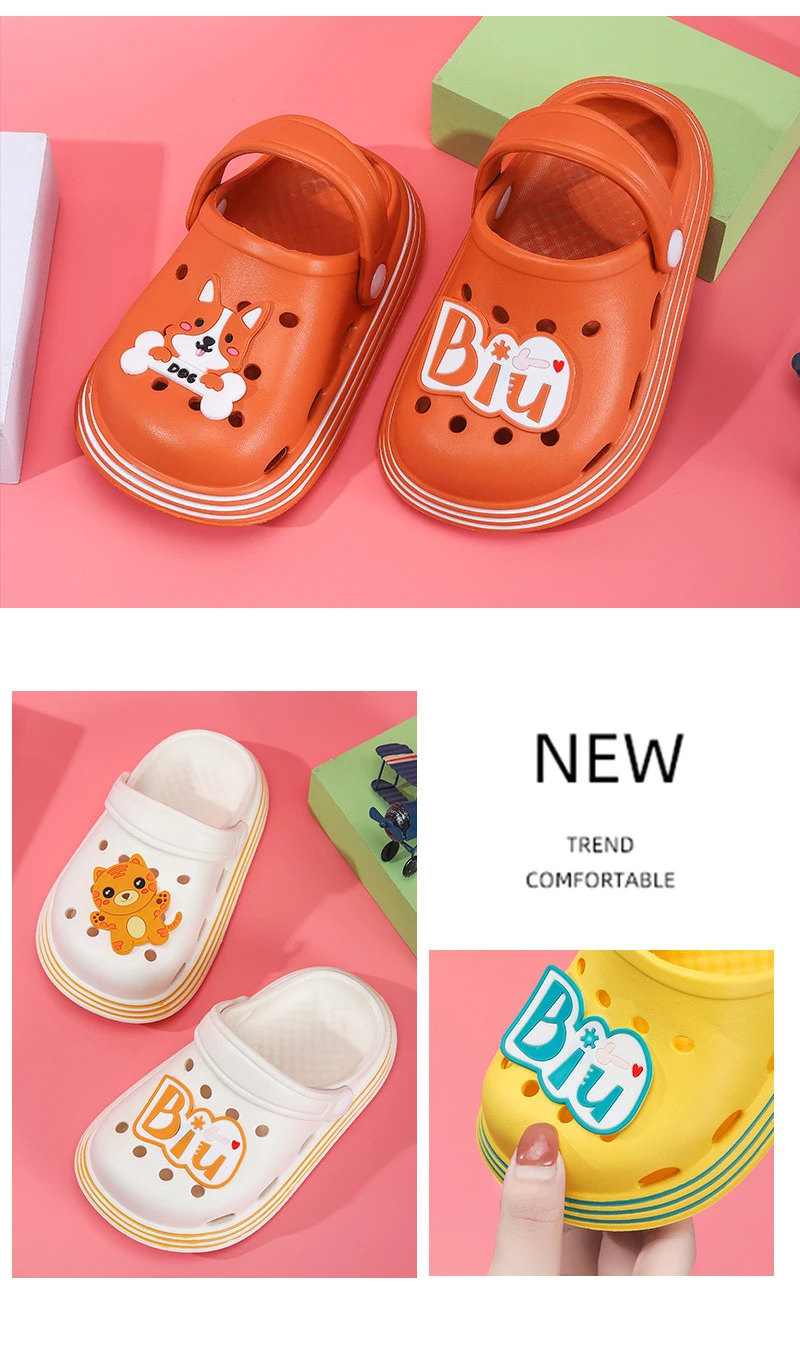 Summer Cartoon Clogs Shoes Garden Beach Slippers Sandals Non-Slip Clog for Kids