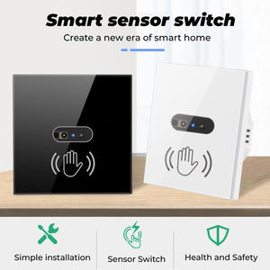 Gerek dokunmatik cam ekran paneli kapalı ab abd 110V 220V 10A duvar ışık kızılötesi el dalga sensörü anahtarı - Product Image 2