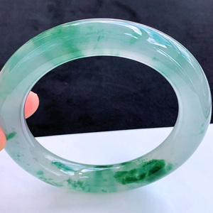 Tự Nhiên Trung Quốc Băng Jadeite Nổi Hoa Siêu Độ Ẩm Ngọc Vòng Đeo Tay Dương Màu Xanh Lá Cây Nổi Màu Xanh Lá Cây Ngọc Phụ Nữ Giấy Chứng Nhận - Product Image 5