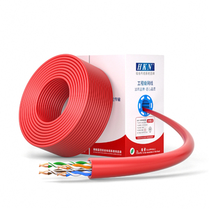 Hkn 0.51มม. OFC 1000Mbps แจ็คเก็ต PVC สาย FTP CAT5E LAN 4PR 24AWG สำหรับเชื่อมต่อในร่มกล้อง IP 305M - Product Image 1