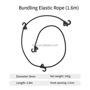 Corda elástica do gancho duplo ao ar livre, Fixador elástico da bagagem, Camping Clothesline