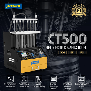 AUTOOL CT500 Kraftstoffe in spritz reiniger Tester 6 Zylinder Einspritz test Rückwärts spülung Benzin injektor reiniger für Auto GDI EFI