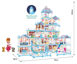 DIY Princess House Furniture Acessórios Brinquedo da menina com relâmpago Blocos de Construção para Criar Custom Villa Toy