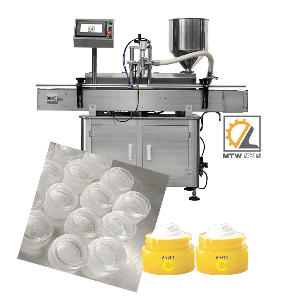 Máquina de enchimento automática de creme cosmético para pasta de loção e pistão MTW PLC controle único