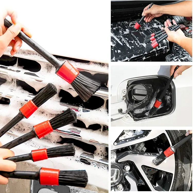 5 Different Sizes Detailing Wash Brushes Set for Cleaning Cars