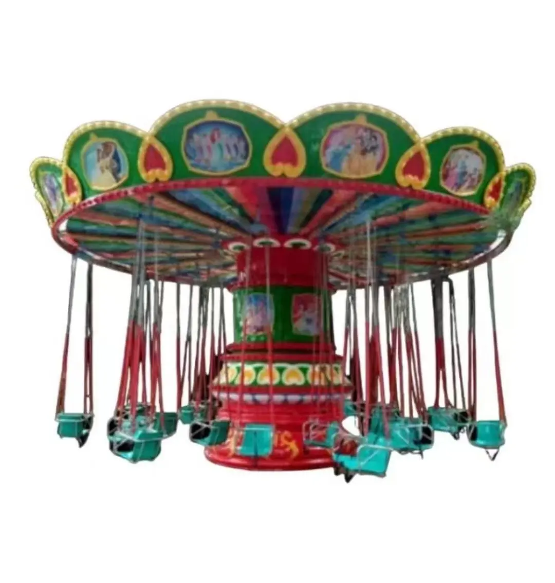 Parque de atracciones de fábrica Fairground 16 24 asientos pequeña diversión columpio paseos fruta sandía silla voladora para niños adultos chico