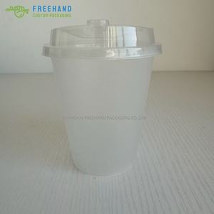 可定制磨砂360毫升厚耐用聚丙烯塑料杯，带黑色/白色/透明聚丙烯盖子，适用于热/冷咖啡奶茶奶昔柴