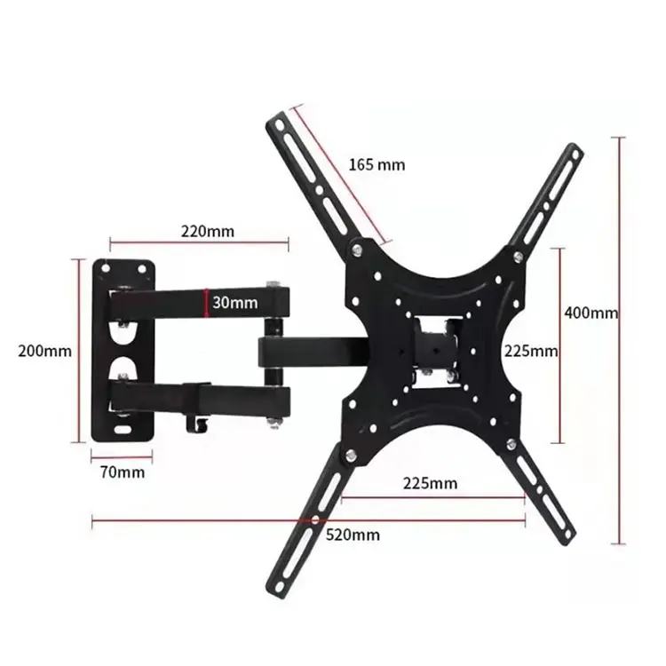 ที่วางทีวีขนาด14นิ้วถึง55นิ้วที่ยึดทีวีติดผนังแบบแขนหมุนเดี่ยว