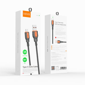 VIDVIE 2021 kırılmaz naylon 6A 66W süper hızlı şarj USBC tip C veri kablosu için Huawei Xiaomi Oneplus VIVO OPPO Realme - Product Image 6
