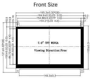 Fabricantes de pantallas LCD IPS de 7 pulgadas Resolución de 1024x600 con interfaz USB - Product Image 6
