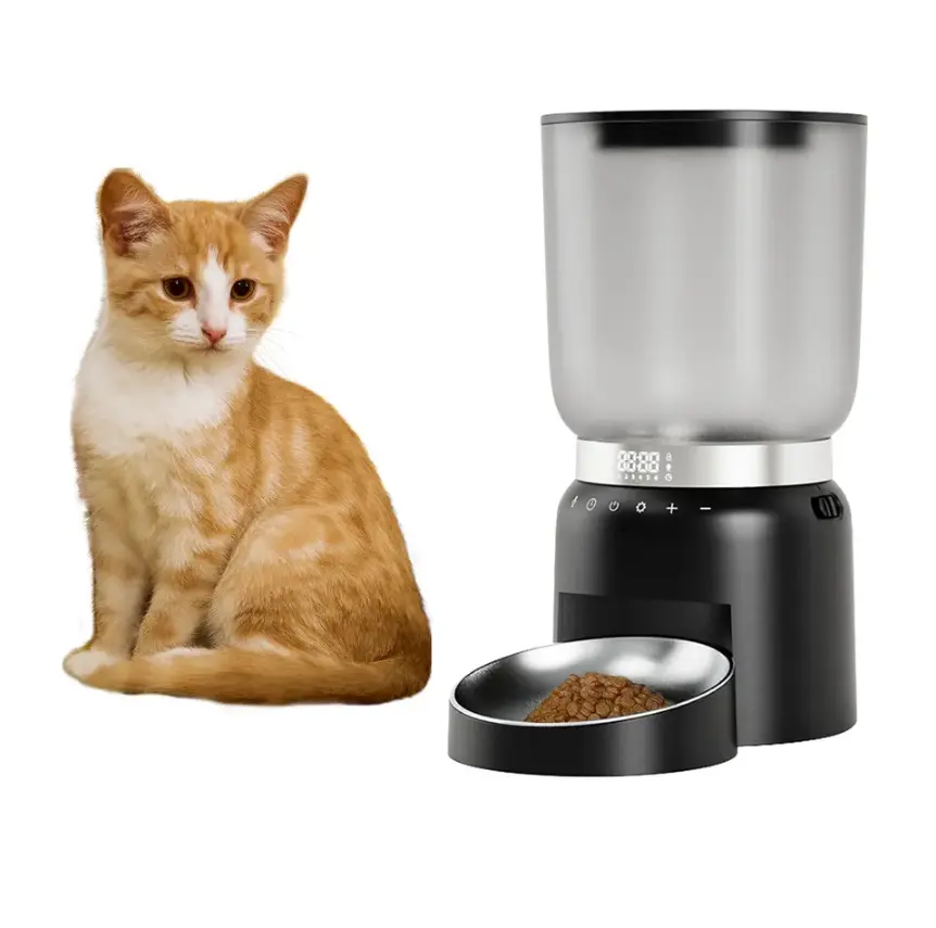 Mangeoire automatique à distance pour animaux de compagnie Mangeoire pour chats automatique 4L intelligente mangeoire automatique pour chiens et chats avec bouton