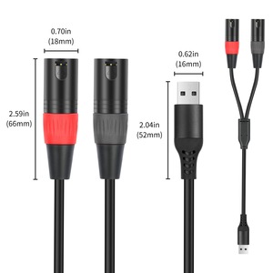 New Product Built-in Decoding 32Bit/384Khz USB-A Male to Dual XLR Male USB to XLR Audio Cable Microphone Converter Adapter - Product Image 3