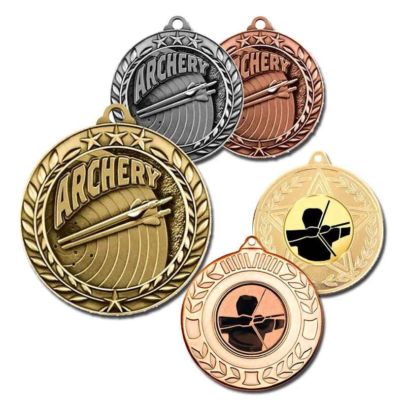 Madalya yapımcısı ucuz toptan özel ödül eskrim çekim spor Metal okçuluk madalya