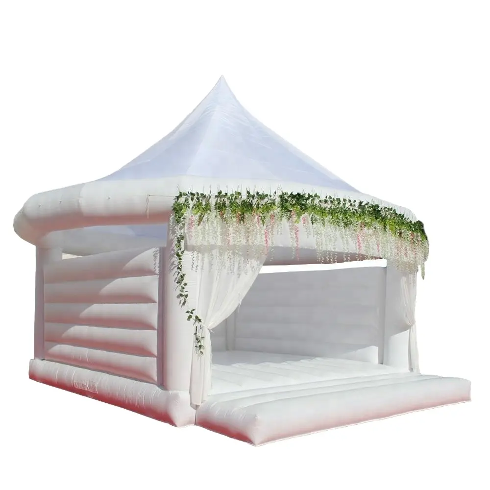 Красивый белый прыгающий домик для продажи, надувной белый прыгающий замок для аренды, белый прыгающий домик для свадьбы