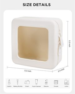 Small Clear Makeup Bag Mini Silicone Pouch Travel Cosmetic <strong>Case</strong> Waterproof Clear <strong>Make</strong> <strong>up</strong> Pouch <strong>with</strong> Zipper Cute Toiletry Bags