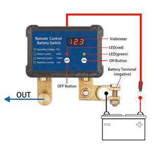Disyuntor de encendido para coche 240A con control remoto, función antirrobo de batería y medidor de voltaje 12V/24V - Product Image 3