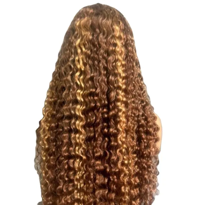 Wholesale piano brown full HD lace frontal wig all capsize best seller in shop all raw remy human hair wig for black women