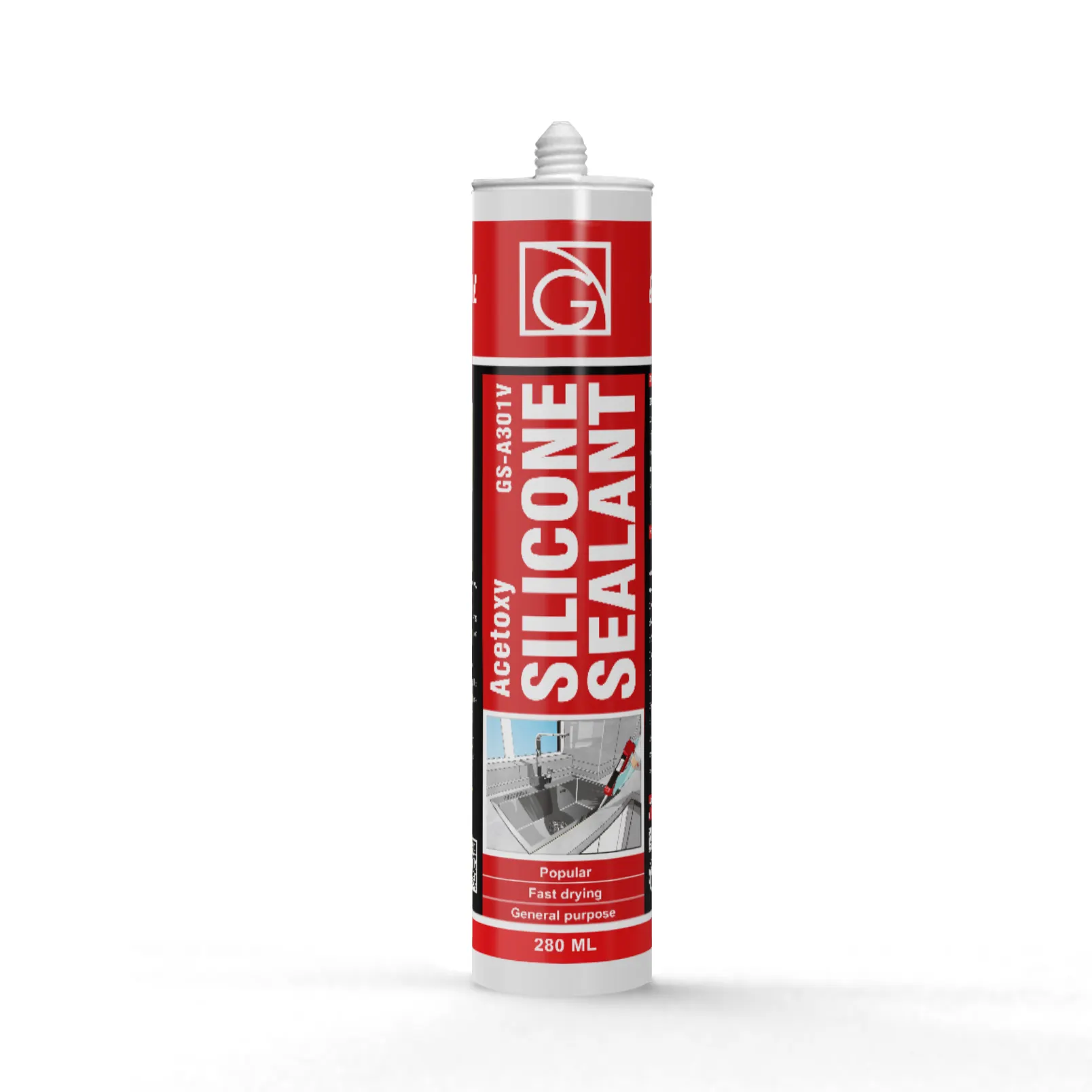 Sigillante in Silicone acetico trasparente impermeabile da 300ml resistente alle intemperie per il riempimento