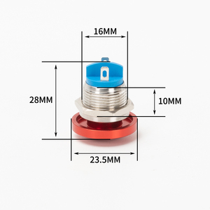 Interruttori a pulsante in metallo momentaneo da 16MM a fungo con testa di emergenza Anti-vandalo per macchinari industriali - Product Image 2