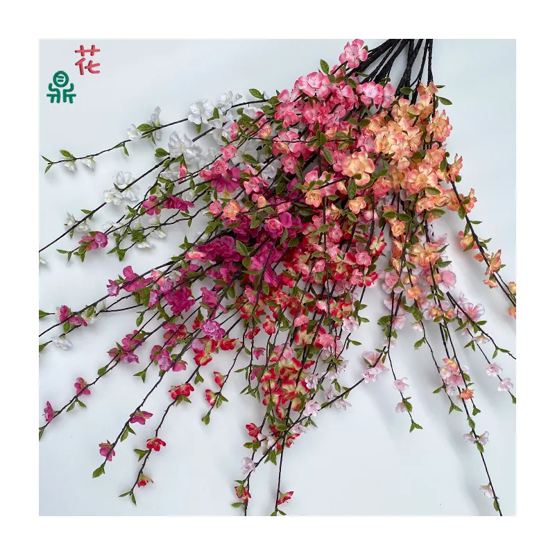 Pon un montón de flores de cerezo Parque Paisajismo Decoración Flor de seda Ventana interior Hermosas flores artificiales antiguas