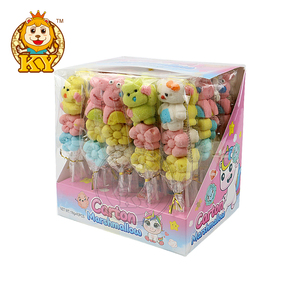 Bán Buôn Phim Hoạt Hình Hoa Và Hình Dạng Động Vật Hương Vị Trái Cây <span class=keywords><strong>Marshmallow</strong></span> <span class=keywords><strong>Lollipop</strong></span> Mềm Kẹo Bông - Product Image 1