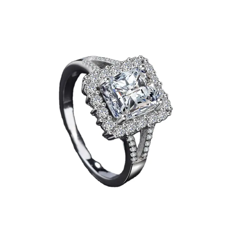 YWMT2019女性のための誇張された豪華なスクエアジルコンダイヤモンドリング結婚指輪