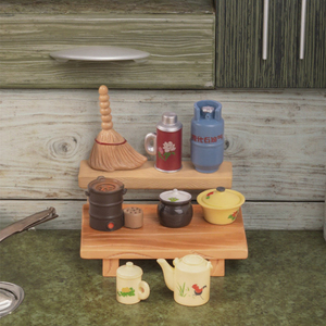 Trung Quốc Phong Cách Cũ 3D Nhựa Thủ Công Chổi Bình Khí Nước Bếp Than Ấm Đun Nước Soong Quét Dọn Hộp Ăn Trưa Tự Làm Thu Nhỏ Nhà Búp bê Bộ Dụng Cụ - Product Image 1