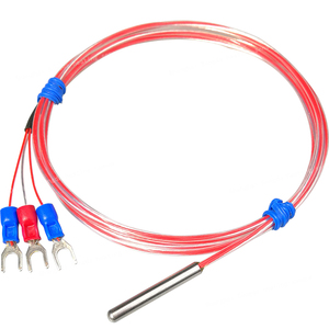 Pt100 Platinum Therm istor Temperatur <span class=keywords><strong>sensor</strong></span> Sonde Drei/Zwei-Draht-System Kleiner wasserdichter Edelstahl-Widerstands kern - Product Image 1