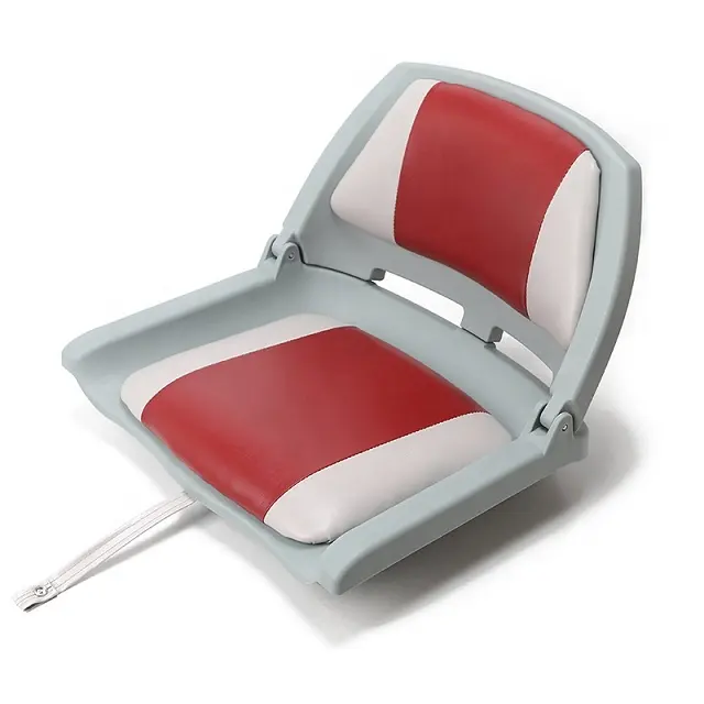 Asiento de plástico para bote inflable, silla plegable de color rojo