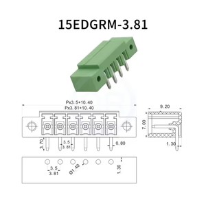 15edgvm 15edgrm 3.81 מ "מ תקע pcb kf 2 edgm/2edgrm זווית ישרה/מחבר סיכה ישר עם כותרת