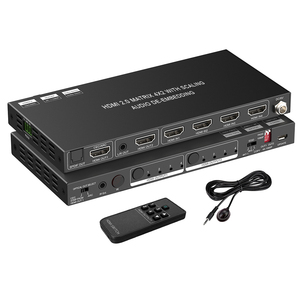 Divisor de matriz HDMI 4x2 Caja de conmutación HDMI 4 en 2 salidas con control remoto IR ARC HDCP 2,3 4K60Hz Matriz HDMI