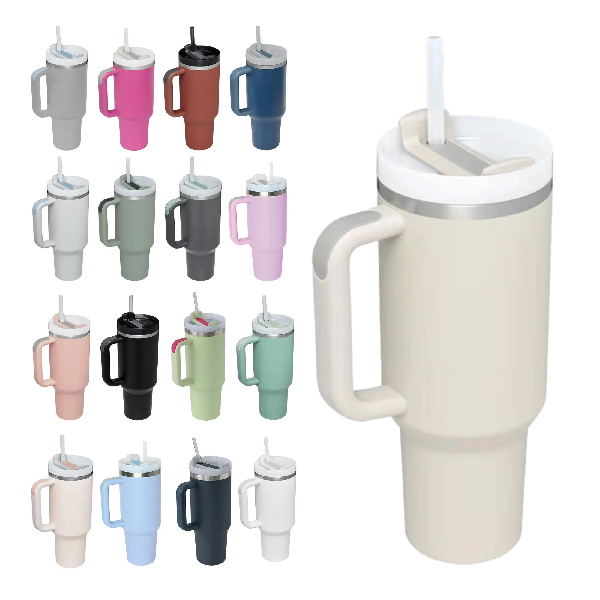 Großhandel 40oz Abenteuer Outdoor Doppelwand isolierter Reisetasse 40oz Edelstahl-Vakuum-Reisetasse mit Deckel-Griff