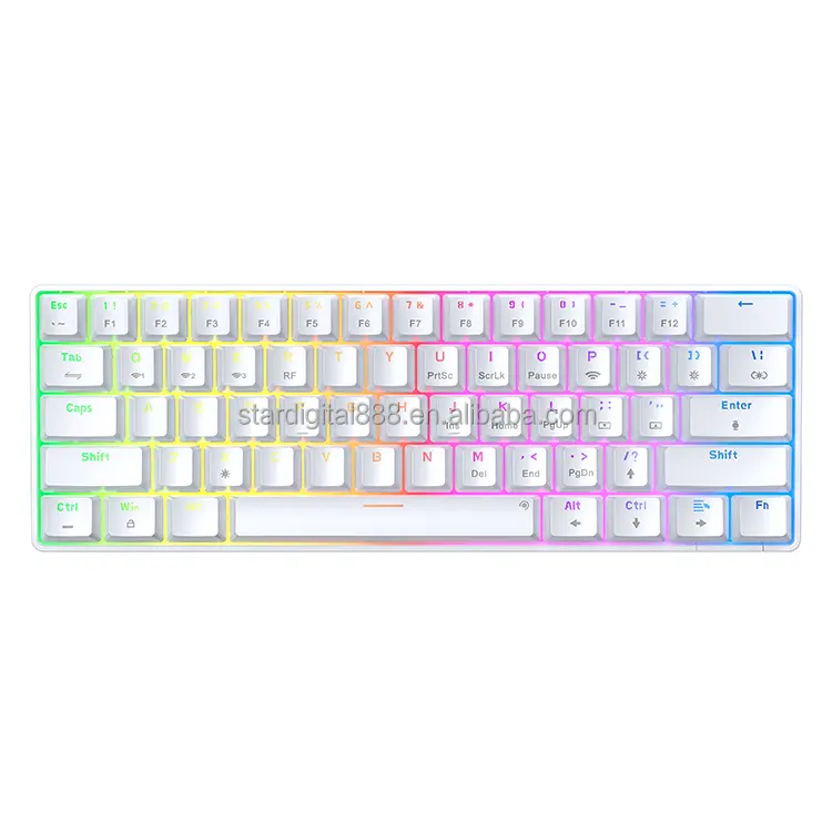 mechanical keyboard 60% Wholesale Price Is Cheap And Thin Ergonomic Design 2.4G+Bt Dual-Mode RGB gaming mini Keyboard
