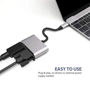 USB3.1 Type-C Protocol to for HDMI <strong>VGA</strong> 4K TV Video Adapter Cable Dual-<strong>Input</strong> Video for <strong>Computers</strong> Combination Shielding - Product Image 4