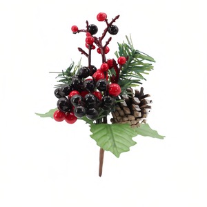 Christmas Creative Pine <strong>Twig</strong> Pine Needle Red Pine Cone Pendant <strong>DIY</strong> Accessories Decorations Packaging Gift Box Accessories - Product Image 2