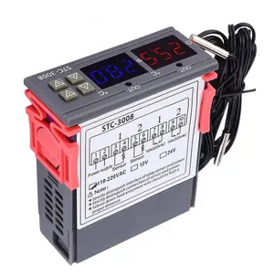 Controlador de temperatura digital doble para el hogar, termostato de salida de dos relés con sonda, 12V, 24V, 220V, calor frío - Product Image 6