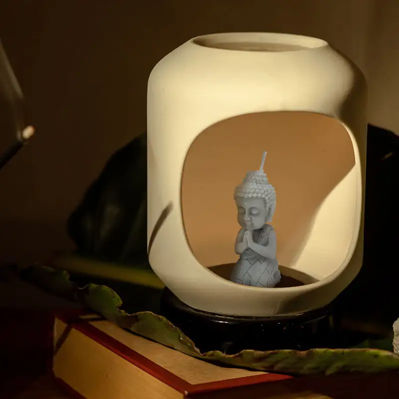 부처님 촛불 금형 DIY Guanyin 돔 석고 장식품 수제 비누 시멘트 실리콘 금형