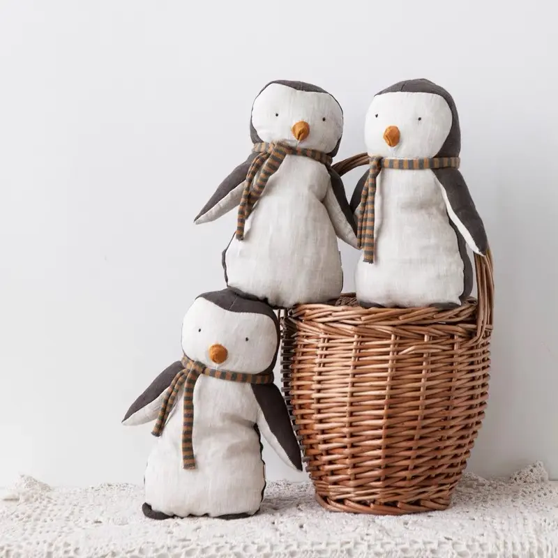 Muñeca de pingüino de tela Pop Unisex, almohada cómoda bonita y regalo de Navidad, juguete fotográfico, juguetes de animales de peluche rellenos de algodón PP