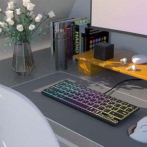 Super Slim Mini Wired <strong>Keyboard</strong> Gaming Backlit RGB USB Multimedia Keypad Laptop Computer Metal <strong>Keyboard</strong> Universal for PC Windows - Product Image 3
