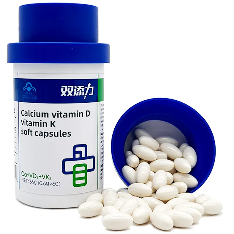 OEM Calcium Plus วิตามิน D3 K2เพื่อป้องกันโรคกระดูกพรุน50000iu วิตามิน D3 K2ซอฟเจลวิตามิน D3